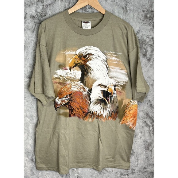 Other - Eagle Wrap Around Print‎ Mens Tshirt XL Alaska Raptor Center Sitka Alaska Cotton